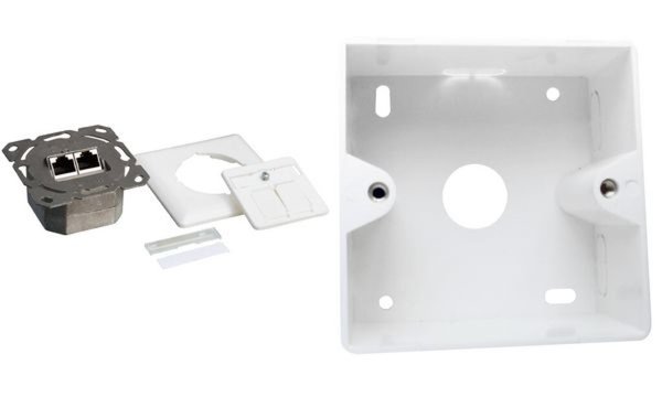 Image LOGILINK Cat.6 Anschlussdose, 2x RJ45,pur weiß, senkrecht