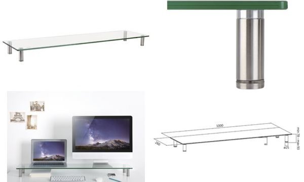 Image LOGILINK Monitorständer, extra breit, Stahl/Glas