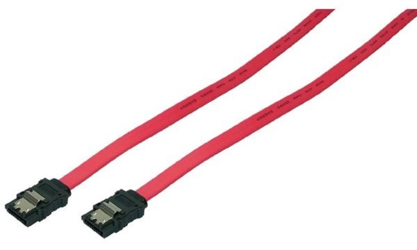 Image LOGILINK S-ATA Kabel mit Sicherungslasche, rot, 0,30m