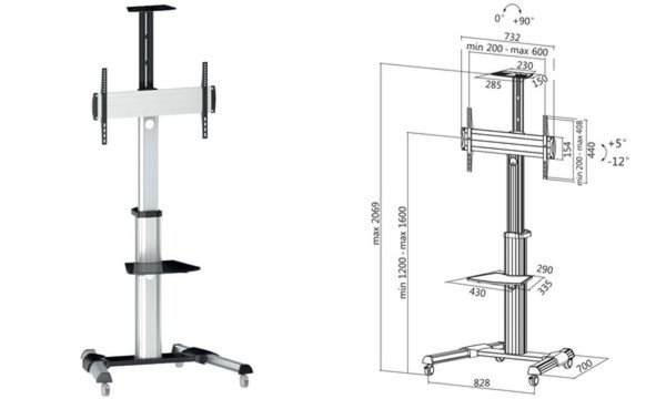 Image LOGILINK TV-Ständer Rollen LogiLink höhenverstellbar,37-70",max50kg