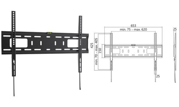Image LOGILINK TV-Wandhalterung LogiLink Festmontage, 37-70", max. 50 kg