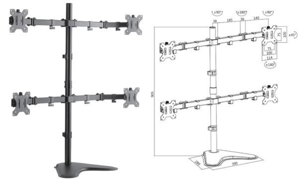 Image LOGILINK TV-Wandhalterung, Quad Monitor Desk Stand