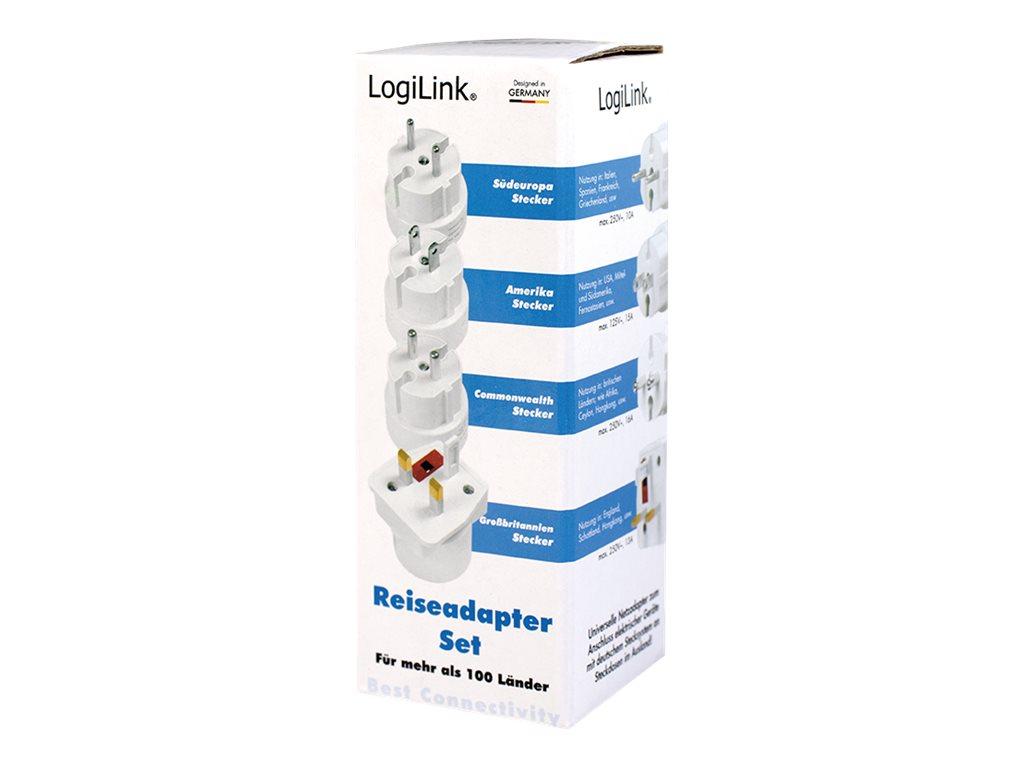 Image LOGILINK Travel Adapter 4er Set, 2A/250V