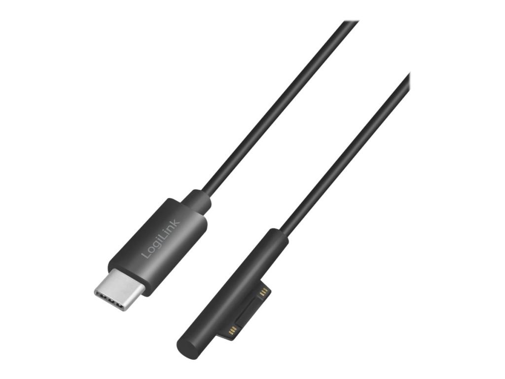 Image LOGILINK USB-C Ladekabel zu Microsoft Surface 1,8m., schwarz