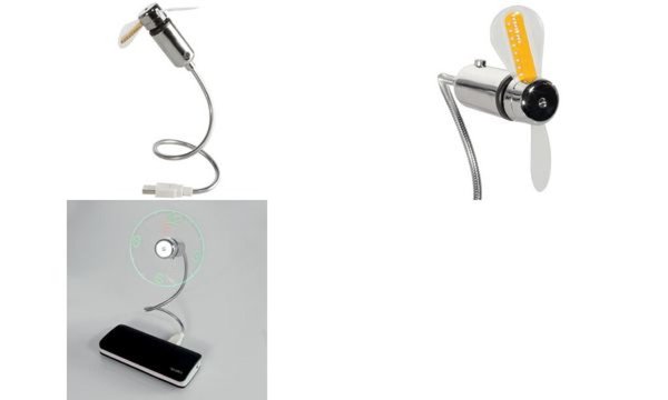 Image LOGILINK USB-Ventilator mit Uhrzeitanzeige, silber