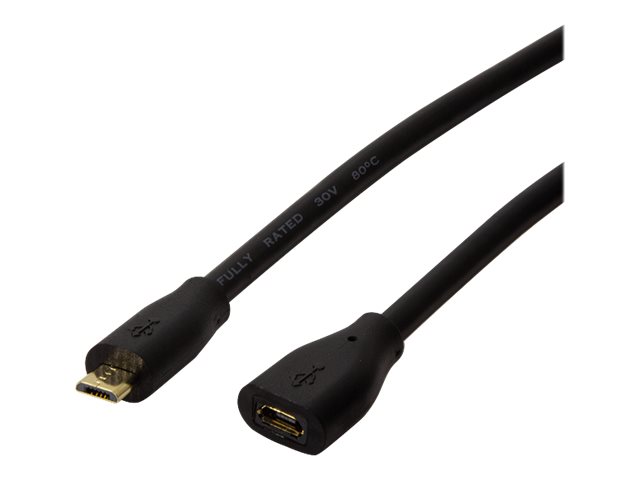 Image LOGILINK USB 2.0 Verlängerungskabel, Micro-B, 1,5m schwarz
