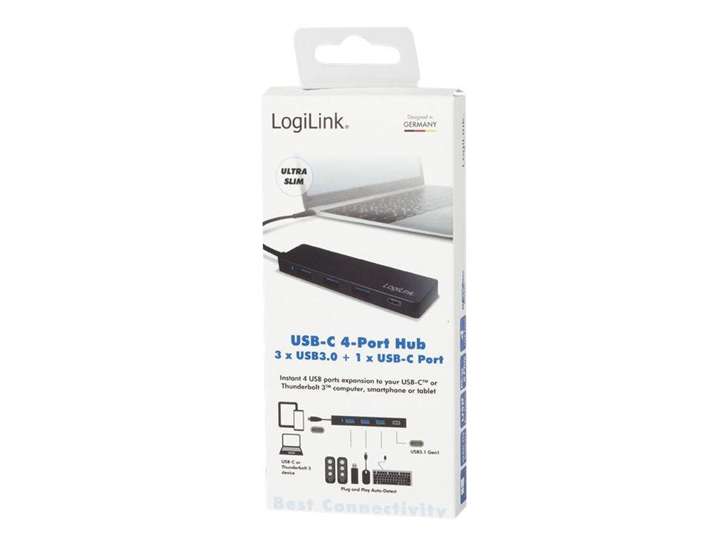Image LOGILINK USB 3.1 HUB 3+1-port Type-C schwarz