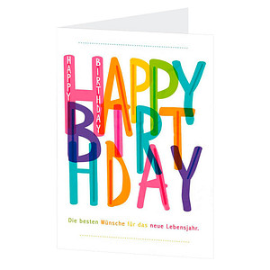 Image LUMA Geburtstagskarte Schrift bunt DIN B6