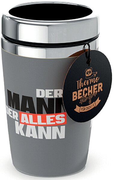Image Becher to go 240ml Motiv Mann Kann Innen Edelstahl, Aussen Kunststoff
