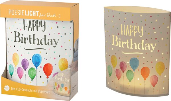 Image LED Licht m.Timer Motiv Happy B.Day 2 x AA- Batterien 1,5 V