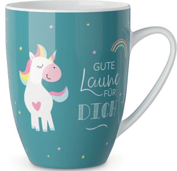 Image Porzellan Becher 250ml Motiv Einhorn H 105 mm x B 120 mm x T 85 mm