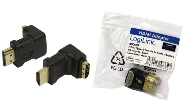 Image LogiLink Adapter, HDMI Kupplung - S tecker, gewinkelt (11112180)