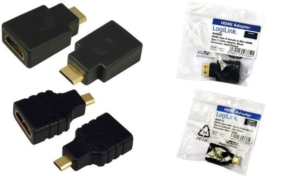 Image LogiLink Mini Adapter, HDMI Kupplun g - HDMI Stecker, 19 Pol (11112182)