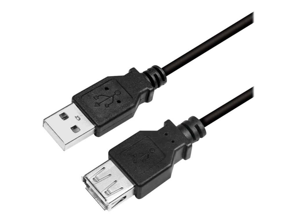 Image LogiLink USB 2.0 Verlängerungskabel, schwarz, 2,0 m