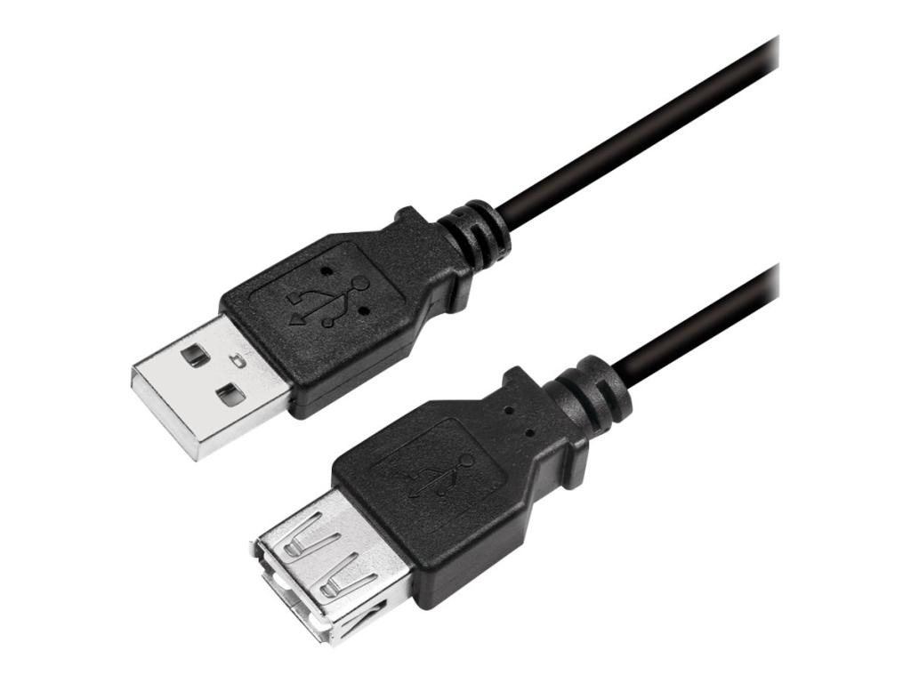Image LogiLink USB 2.0 Verlängerungskabel, schwarz, 5,0 m