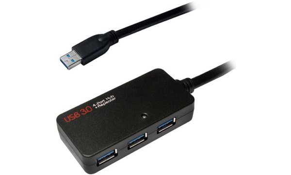 Image LogiLink USB 3.0 Aktives Verlängeru ngskabel mit USB-Hub, 10m (11115931