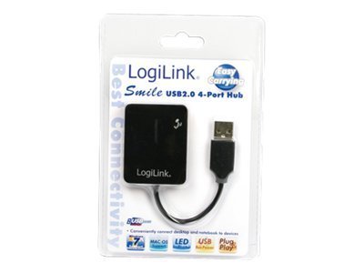 Image Logilink USB-Hub "Smile" 4-Port ohne Netzteil schwarz