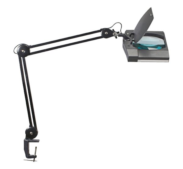 Image Lupenleuchte MAULvitrum 7Watt sw LED-Leuchte Klemmfuß