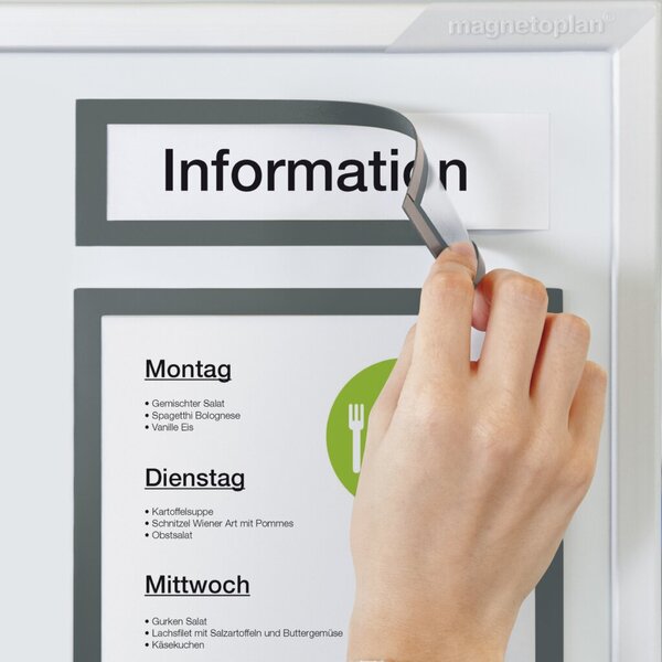 Image MAGNETOPLAN 1131701 Magnetrahmen Grau DIN A4 hoch, DIN A5 quer