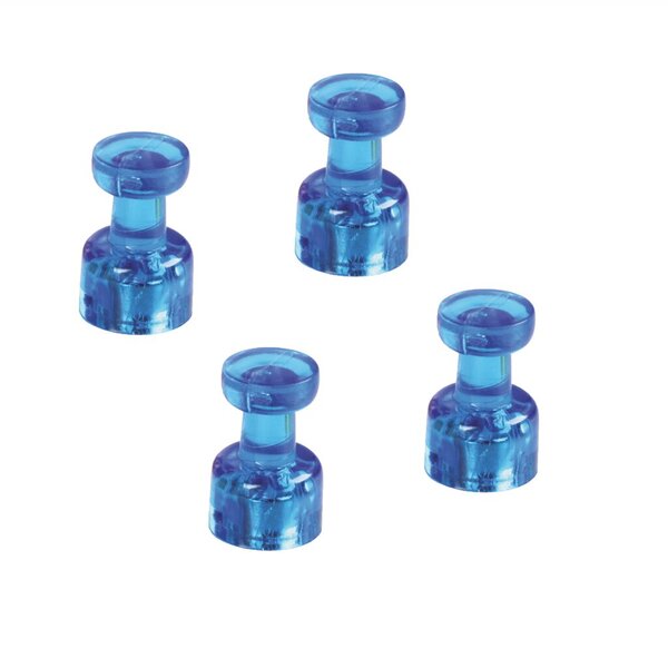 Image MAGNETOPLAN Magnet-Memohalter, blau, Inhalt: 4 Stück leuchtend transparent, hal