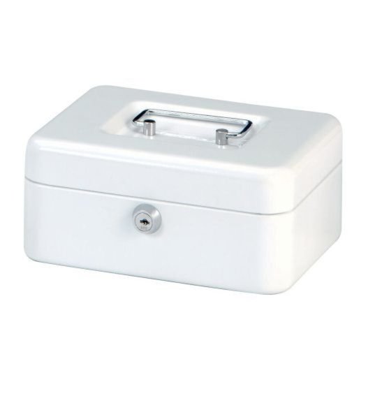 Image MAUL Geldkassette, weiß, Maße: (B)200 x (T)170 x (H)90 mm aus lackiertem Stahl,