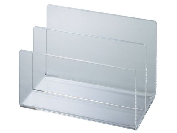 Image MAUL Kartenständer Acryl mit 2 Fächern, glasklar Stärke: 4 mm, Maße: (B)153 x (