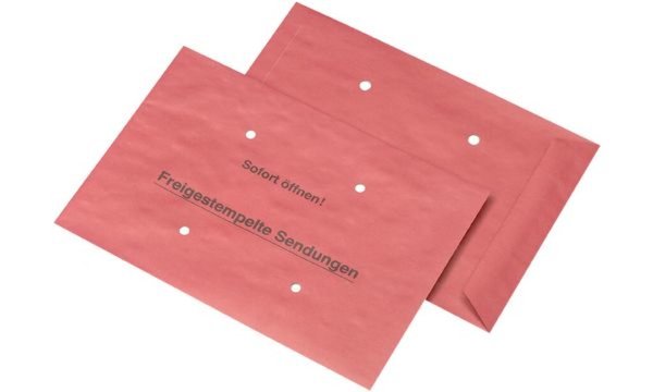 Image MAYER KUVERT MAILmedia Versandtasche "Freigestempelte Sendungen", B4, rot - für