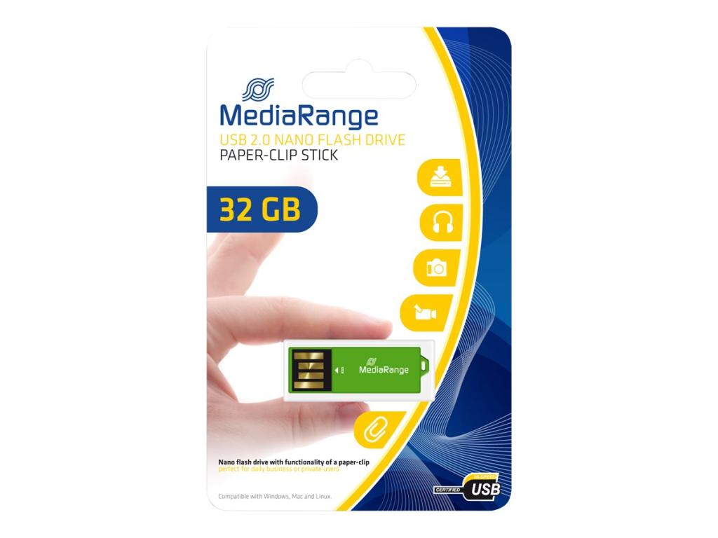 Image MEDIARANGE MEDIAR USB NANOSTICK FLASH 32GB CLIP