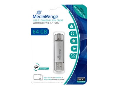 Image MEDIARANGE USB-Stick 64 GB MediaRange USB 3.1 combo mit USB Type-C