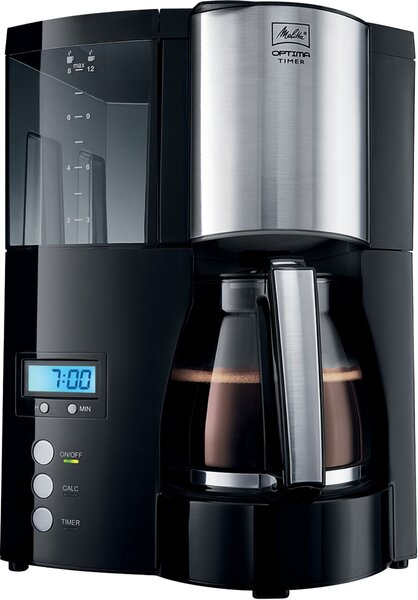 Image Kaffeemaschine Oprima Timer schwarz- edelstahl, Glaskanne für 8-12 Tassen