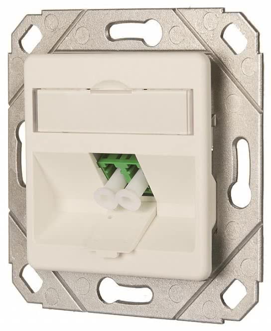 Image METZ CONNECT OpDAT Anschlussdose UPk 1xLC-D SM APC reinweiss Keramik ( 1501207K