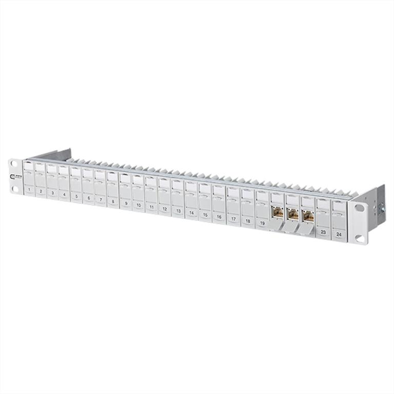 Image METZ CONNECT Patchfeld C6Amodul Cat 6A 24 Port 19" silber eloxiert