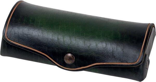 Image MIKA Brillenetui, groß, Sattelleder, Druckknopf, grün