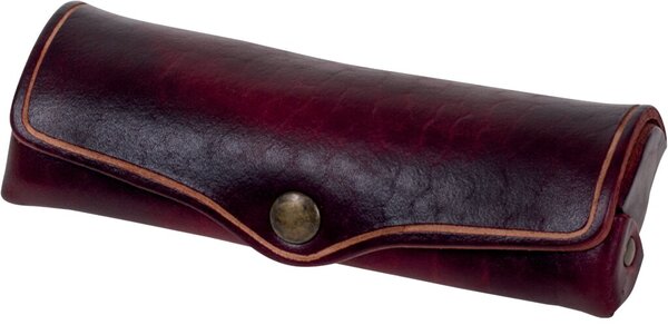 Image MIKA Brillenetui, klein, Sattelleder, Druckknopf, rot