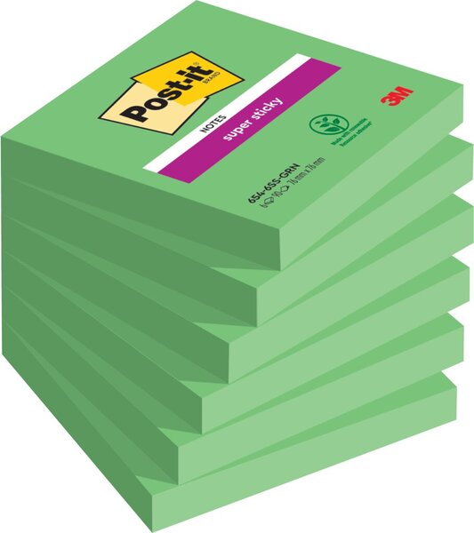 Image Post-it Haftnotizen Super Sticky Notes, 76 x 76 mm, lindgrün