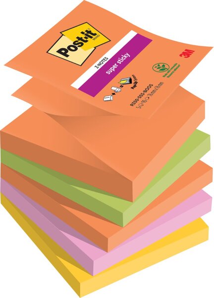 Image Post-it Haftnotizen Super Sticky Z-Notes, 76 x 76 mm, Boost