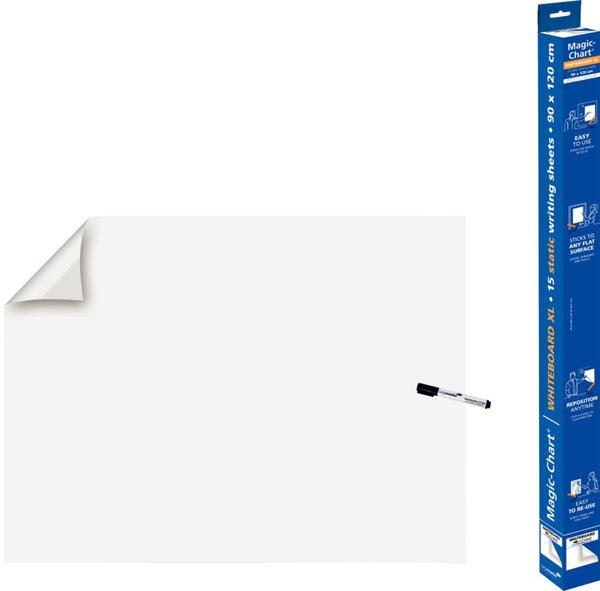 Image Magic-Chart Whiteboard Folie 90x120 cm Elektrostatische XL-Schreibblätter,
