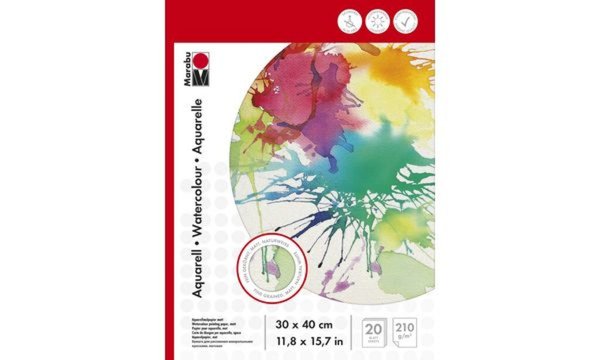 Image Marabu Aquarellblock, 300 x 400 mm, 210 g/qm, 20 Blatt (57201441)
