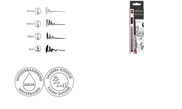 Image Marabu Fineliner GRAPHIX, schwarz , 4er Kartonetui (57201778)