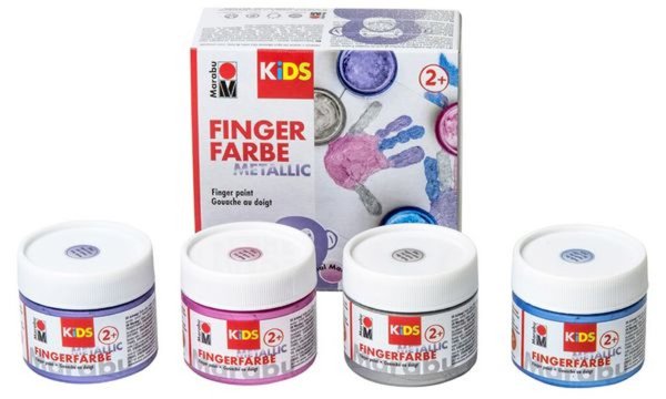 Image Marabu KiDS Fingerfarbe Metallic, 1 00 ml, 4er Set (57202047)