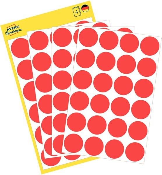 Image Markierungspunkte rot 18mm 4 Blatt = 96 Etiketten/Punkte