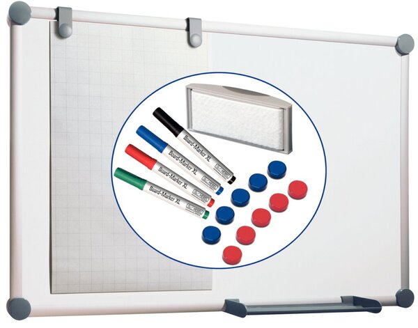 Image Maul Whiteboardtafel 90x120cm grau beschriftbar/magnethaftend # 63095
