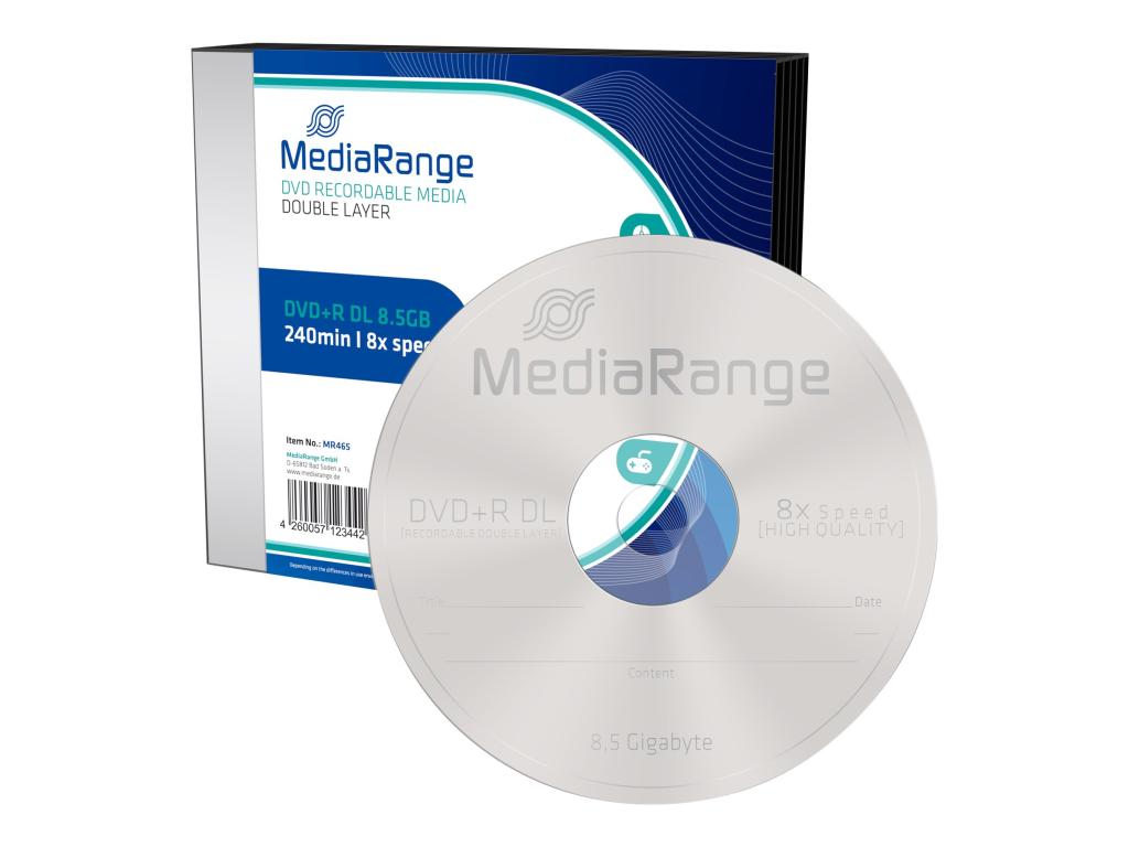 Image MediaRange DVD+R DL 8x Slimcase 5er Pack