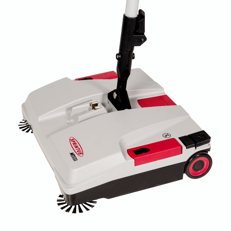 Image Sprintus Medusa Set, Akkukehrmaschine | 2 Akkus mit 2 Liter Behältervolumen, Teleskopstiel, zwei Akkus, Ladestation, sowie zwei zusätzlich integrierte Seitenbesen