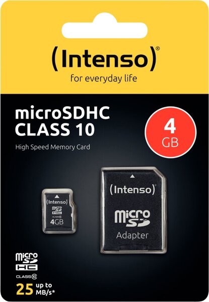 Image Micro-SDHC Speicherkarte 4GB 10MB/s Class 10, mit SD-Adapter