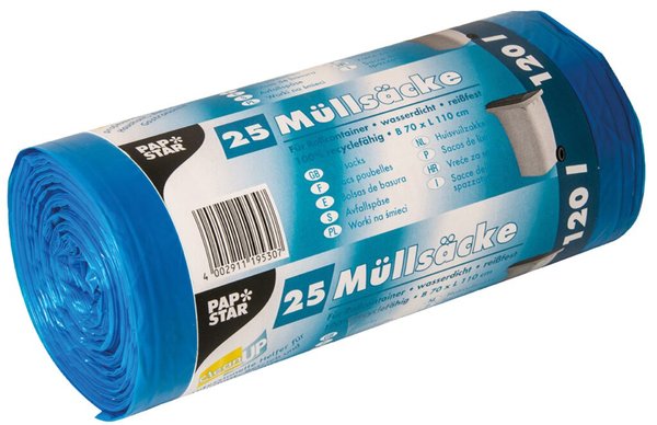 Image Müllbeutel, HDPE, 120l, 110x70cm, blau