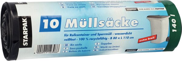 Image Müllbeutel, LDPE, 140l, 110x80cm, schwarz