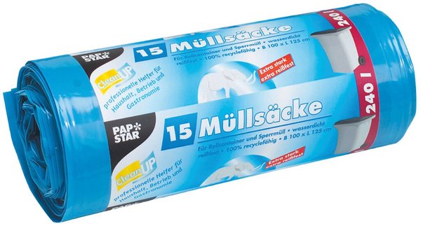 Image Müllbeutel, LDPE, 240l, 125x100, blau