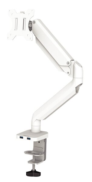 Image Monitorarm Platinum Einzelarm, weiß, 8 kg, Klemme/Kabeldurchführung