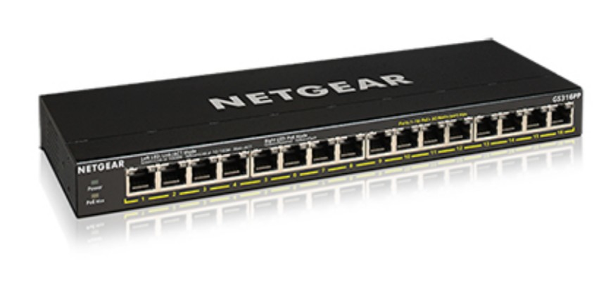 Image NETGEAR GS316PP unmngd 16port Gigabit Ethern high perfrmnc PoE+switch, 183W PoE